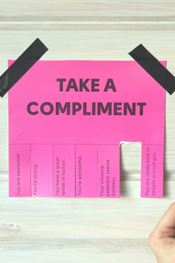 take a compliment poster - how to build confidence